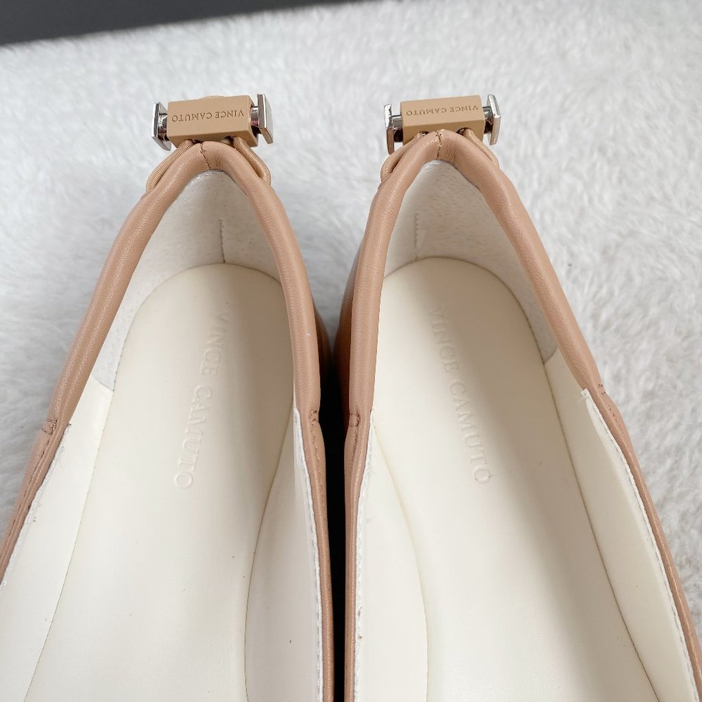 Vince Camuto Bendreta Pointed-Toe Ballet Flats, Leather, Sandstone, 7/7.5/8/8.5 - Picture 7 of 9